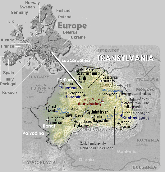 Map of Transylvania