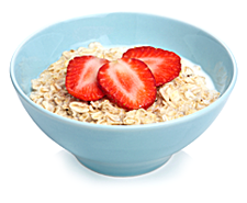 grains oatmeal bowl with strawberries