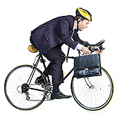 businessman on bike