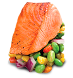 salmon over veggies